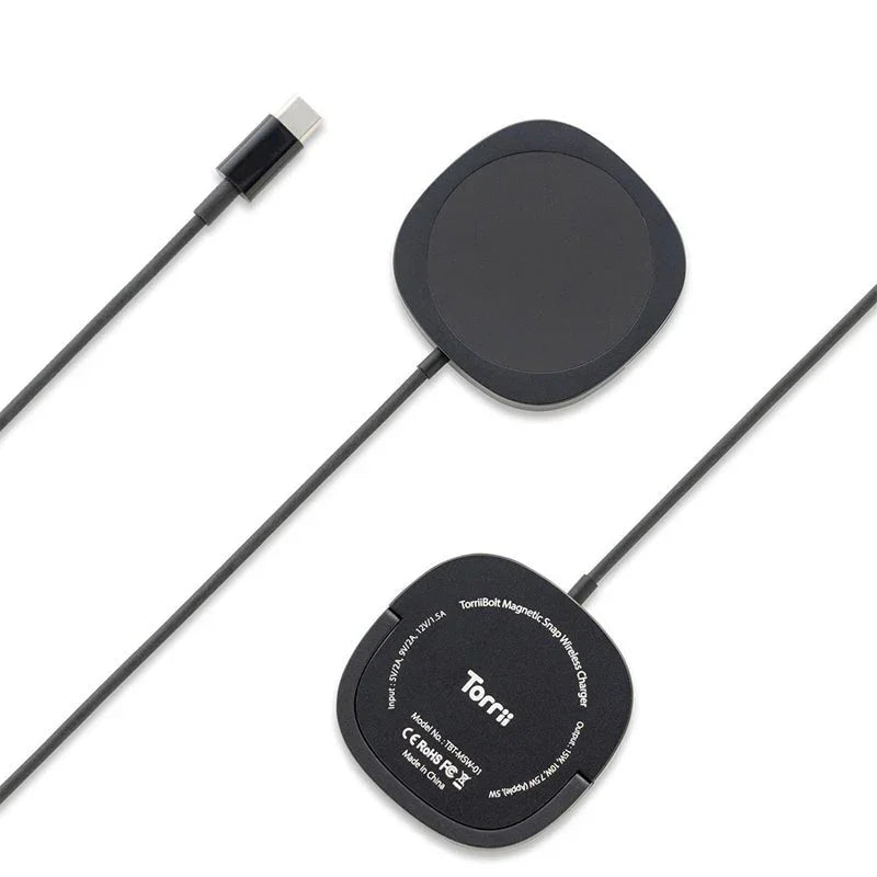 Torrii Bolt Magnetic Snap 15W Wireless Charger - Black - Tashqila Torrii Bolt Magnetic Snap 15W Wireless Charger - Black - Tashqila